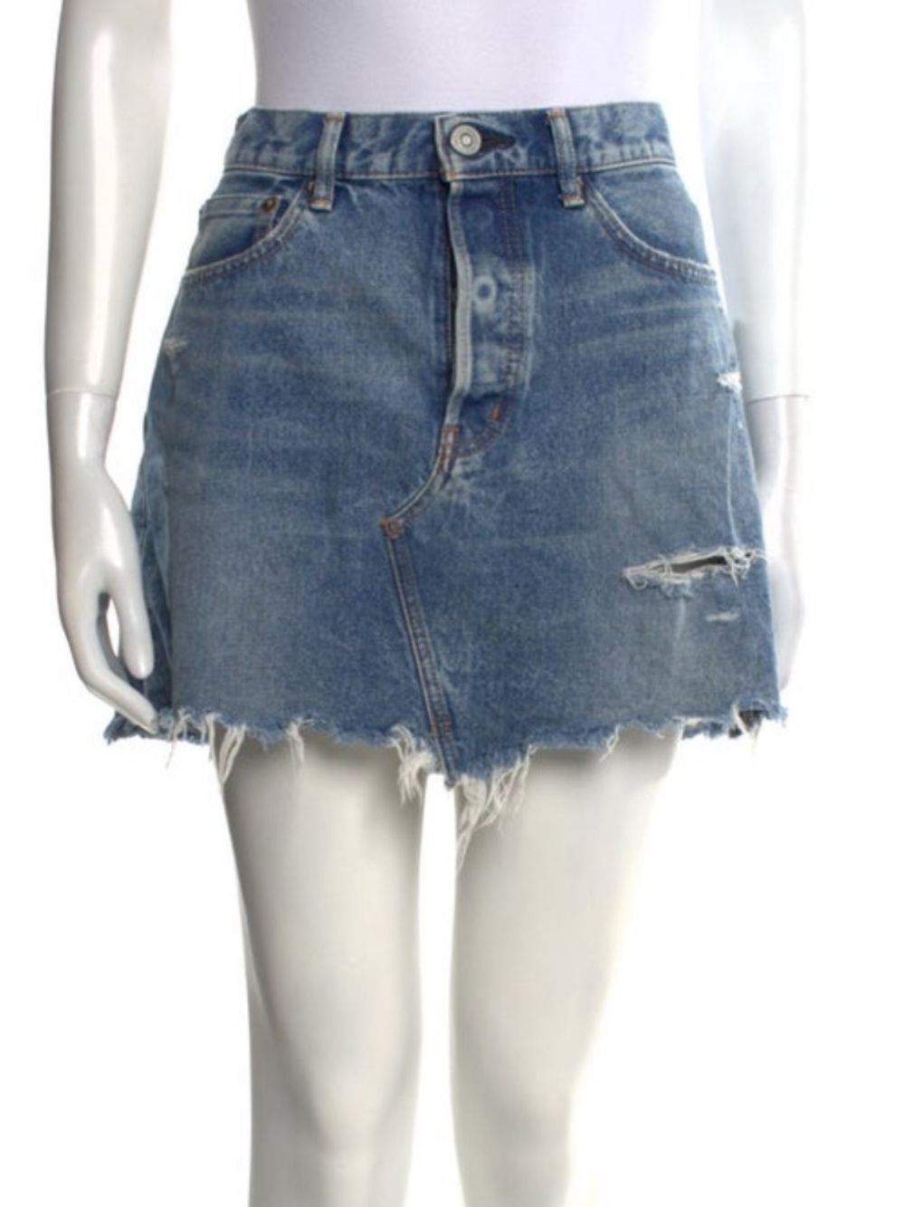 Moussy Distressed Denim Size 28 Mini Skirt